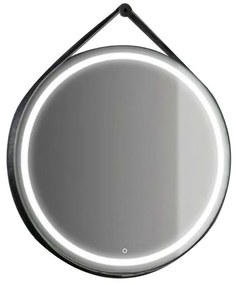 Specchio con illuminazione integrata completo di faretto bagno tondo L 80 x H 80 x P 3 cm