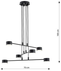 Lampadario a Sospensione in Acciaio GX53 MODUS 6 Nero 6xGX53 Colore del corpo Nero
