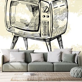Carta da parati autoadesiva – Televisore retrò