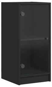 Mobile con ante in vetro nero 35x37x75,5 cm
