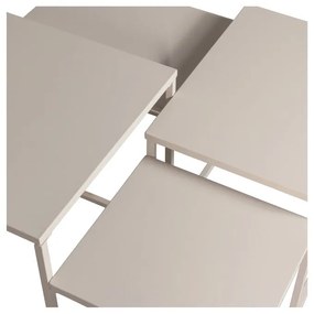 Tavolino in metallo beige 70x70 cm Mida - WOOOD