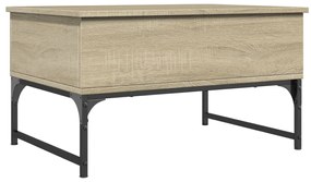 Tavolino Salotto Rovere Sonoma 70x50x40 cm Multistrato Metallo