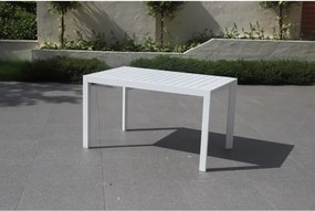Tavolo Da Esterno Allungabile Rettangolare 127-180 Cm In Alluminio Bianco