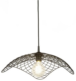 Sospensione Industrial-Nordico Parachute Acciaio Nero 1 Luce E27