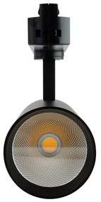 Faro LED 30W Monofase Nero 38°/60° 130lm/W CRI92 no Flickering Colore Bianco Naturale 4.000K