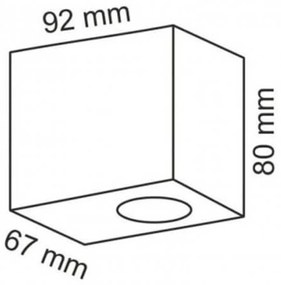 Applique Quadrata Monodirezionale IP65 - GU10 Nera
