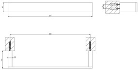 Porta salvietta 30 cm a parete cromo rettangolo 20897 gessi