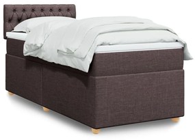 Giroletto A Molle Con Materasso Marrone Scuro 90x190cm Tessuto /