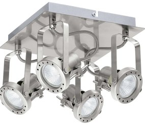 Faretto decorativo senza fonte luminosa TECHNIC NEW CROMO SATINATO in inox grigio GU10 42W INSPIRE 4 luci