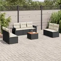 Set Divani da Giardino con Cuscini 8 pz Nero in Polyrattancod mxl 88507