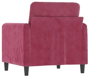 Poltrona rosso vino 60 cm velluto