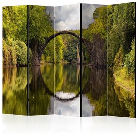 Paravento design Ponte del Diavolo a Kromlau, Germania II - Lago e ponte circolare