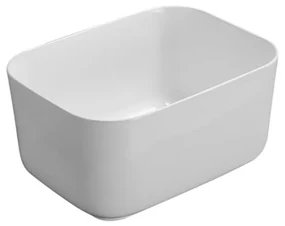 Lavabo da appoggio rettangolare in ceramica L 50 x H 25.5 x P 38 cm bianco