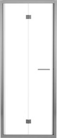 Porta doccia pieghevole L 72-76 cm x H 195 cm per nicchia in vetro trasparente SP. 6 mm, profilo lucido cromo, serie Record
