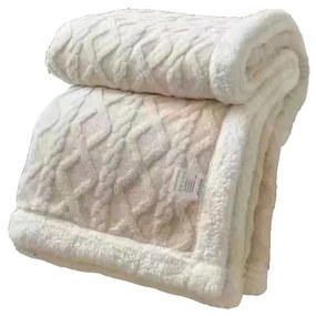 Coperta color crema in sherpa 150x200 cm Island - My House