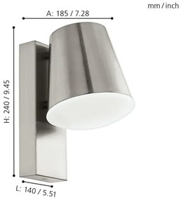 Eglo 33562 - Applique a LED dimmerabile CALDIERO-C 1xE27/9W/230V IP44