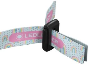 Ledlenser KIDLED4R RAINBOW-LED Lampada frontale LED ricaricabile per bambini, dimmerabile, IPX4, 40 lm, 18 ore, viola