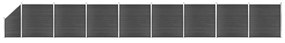 Set Pannelli di Recinzione in WPC 1484x(105-186) cm Nero