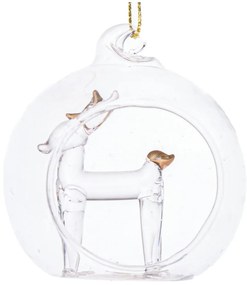 Pallina di Natale in vetro ø 6 cm Reindeer – Dakls