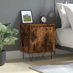 Comodino Rovere Fumo 40x30x50 Cm İn Legno Multistrato /