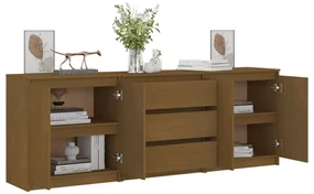 Credenza marrone miele 180x36x65 cm in legno massello di pino