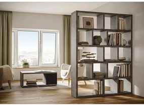 Libreria grigia effetto cemento 150x198 cm Berlin - TemaHome