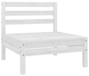 Set Divani da Giardino 4 pz Bianco in Legno Massello di Pino