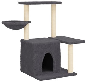 Albero per gatti con tiragraffi in sisal grigio scuro 83 cm