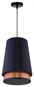 Duolla - Lampadario a sospensione con filo BELL SHINY 1xE27/15W/230V diametro 25 cm blu/rame