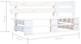 Divano angolare da giardino pallet legno pino impregnato bianco