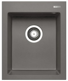 Lavello integrato 1 vasca in granito grigio PYRAMIS Voyager L 50 x L 41 cm