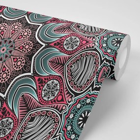 Carta da parati – Mandala indiano con motivo floreale