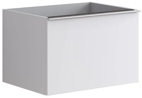 Mobile da bagno sotto lavabo Pixel plain frontale bianco e maniglia alluminio brillante laccato opaco L 60 x H 40 x P 45.5 cm 1 cassetto, lavabo non incluso