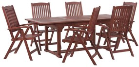 Set di tavolo e 6 sedie da giardino in legno di acacia TOSCANA Beliani