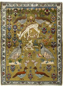 Gabbeh Tappeto persiano 120x160 Verde (Iran) Annodato A Mano