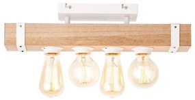 Brilliant - Lampadario a plafone WHITEWOOD 4xE27/30W/230V