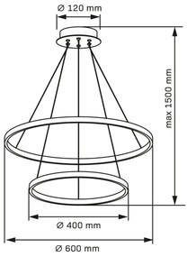 Lampadario LED a sospensione con filo LEA LED/35W/230V 4000K diametro 60 cm cromo