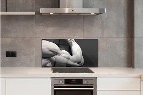 Rivestimento parete cucina Muscoli in bianco e nero 100x50 cm