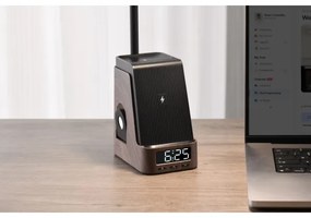 Immax 08999L - Lampada da tavolo LED+CCT dimmerabile con ricarica wireless Qi IDEAL LED/8W/230V, marrone