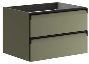 Mobile da bagno sospeso sotto lavabo L 59.5 x H 40 x P 45.5 cm verde salvia laccato opaco, 2 cassetti VISOBATH Fusion