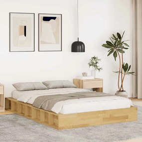 Struttura Letto Senza Materasso 120x200 Cm İn Legno Di Rovere /