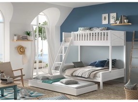 Letto a castello bianco per bambini 140x200/90x200 cm Scott - Vipack
