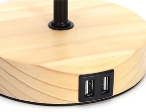 Aigostar - Lampada da tavolo con porta USB 1xE27/40W/230V beige