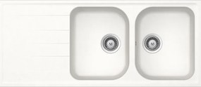 Lavello 2 vasche in quarzo bianco SCHOCK LITD200A01N L 116 x L 50 cm, reversibile