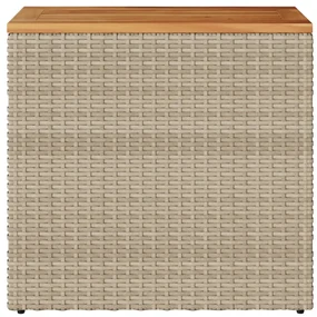 Tavolo da giardino piano in legno beige 58x27,5x55cm polyrattan