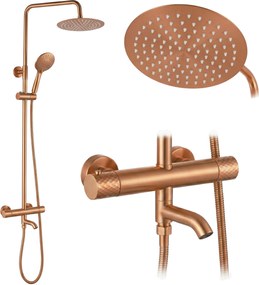 Set Doccia da incasso con Termostatato Lungo Diamond Copper Brush