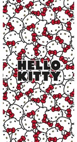Asciugamano per bambini rosso/bianco in cotone 70x140 cm Hello Kitty – Jerry Fabrics