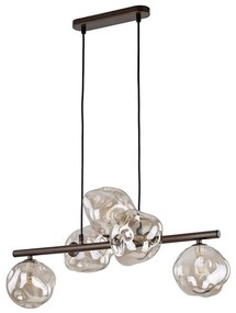 Lampada a sospensione con cavo LAVA 5xG9/8W/230V bronzo/beige fumé