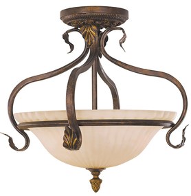 Lampadario Contemporaneo Sonoma Valley Acciaio Marrone Antico Vetro 3 E27