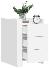 Comodino Bianco 45x50x65 Cm İn Legno Multistrato /